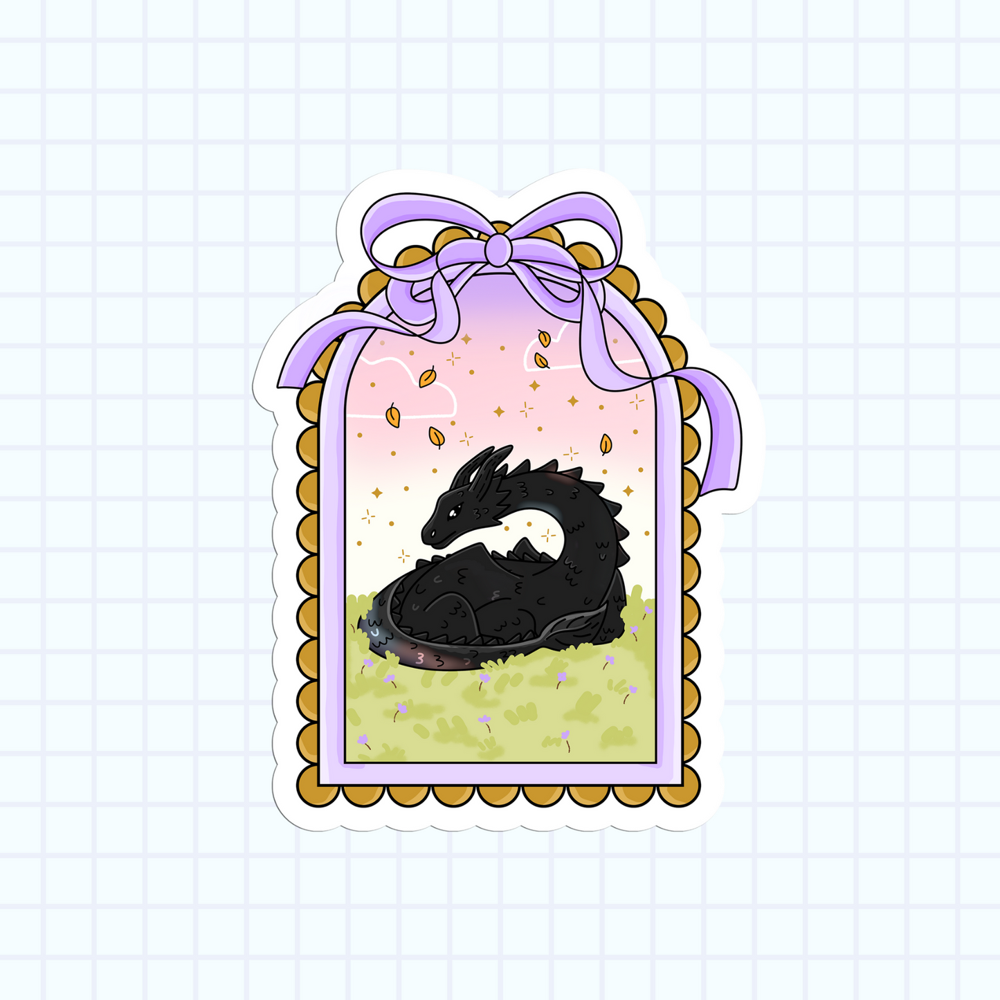 Fantasy Dragon Frame Bookish Sticker