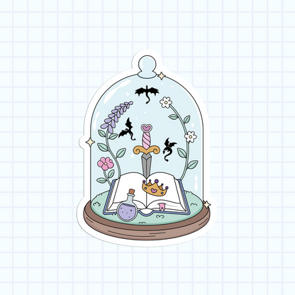 Dragon Books Glass Dome Sticker